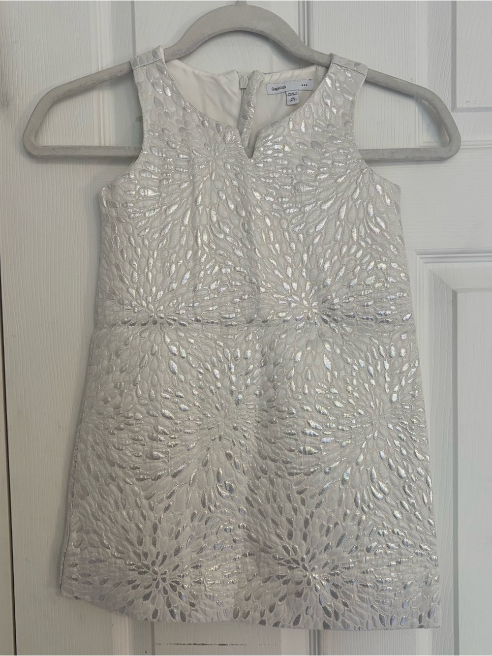 White and Silver Girls Formal Dress